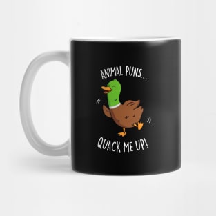 Animal Puns Quack Me Up Cute Duck Pun Mug